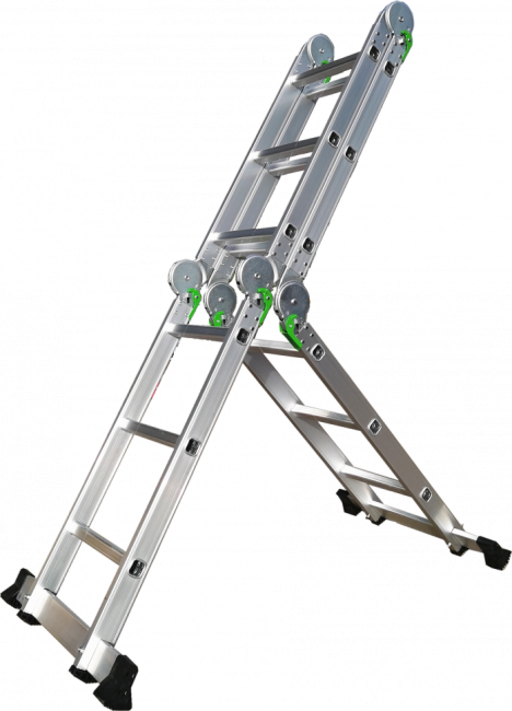 Лестница трансформер алюминиевая 4x4 TM-504 ПРОФФ в Новосибирске