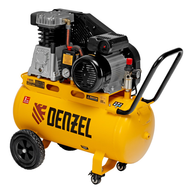 Компрессор воздушный рем. привод BCI 2100/50, 2,1 кВт, 50 литров, 400 л/мин Denzel в Новосибирске