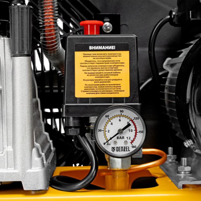 Компрессор воздушный рем. привод BCI 2100/50, 2,1 кВт, 50 литров, 400 л/мин Denzel в Новосибирске