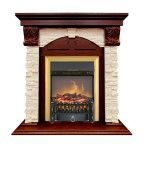 Каминокомплект Dublin (Разборный) - Орех каньон / Сланец с очагом Fobos FX M Brass Каминокомплект Dublin (Разборный) - Орех каньон / Сланец с очагом Fobos FX M Brass