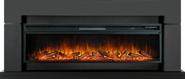 Каминокомплект Lindos Graphite Grey (линейный) с очагом Vision 60 LOG LED в Новосибирске