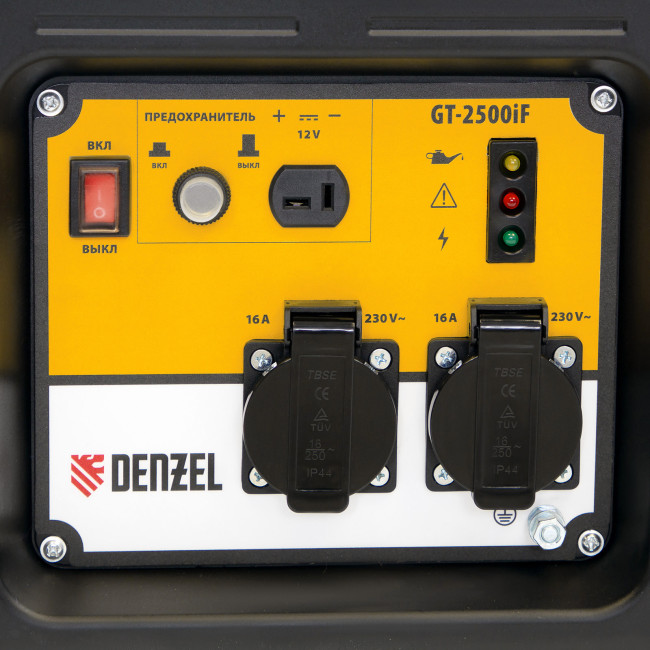 Генератор инверторный GT-2500iF, 2.5 кВт, 230 В, бак 5 л, открытый корпус, ручной старт Denzel в Новосибирске