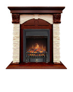 Каминокомплект Dublin (Разборный) - Орех каньон / Сланец с очагом Fobos FX Black Каминокомплект Dublin (Разборный) - Орех каньон / Сланец с очагом Fobos FX Black
