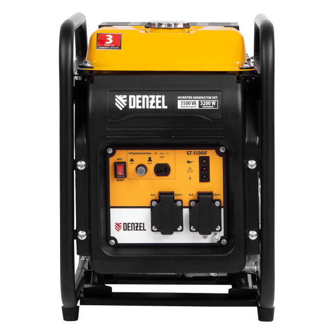 Генератор инверторный GT-3500iF, 3.5 кВт, 230 В, бак 5 л, открытый корпус, ручной старт Denzel в Новосибирске