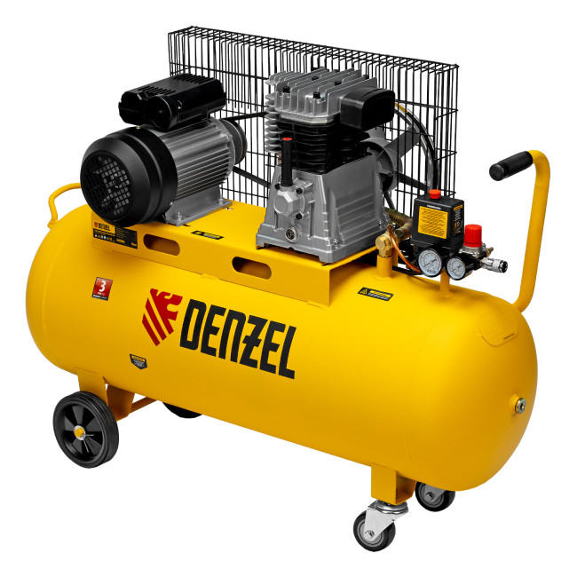 Компрессор воздушный BCI2300/100, ременный привод, 2.3 кВт, 100 литров, 400 л/мин Denzel в Новосибирске