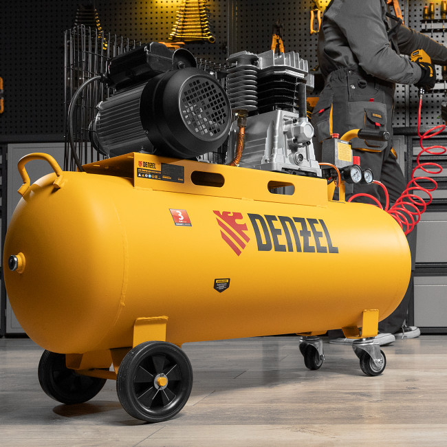 Компрессор воздушный BCI2300/100, ременный привод, 2.3 кВт, 100 литров, 400 л/мин Denzel в Новосибирске