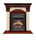 Каминокомплект Dublin (Разборный) - Орех каньон / Сланец с очагом Majestic FX Black Каминокомплект Dublin (Разборный) - Орех каньон / Сланец с очагом Majestic FX Black