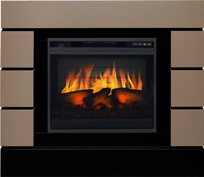 Каминокомплект Lindos - Beige Grey с очагом Vision 23 EF LED 3D FX в Новосибирске