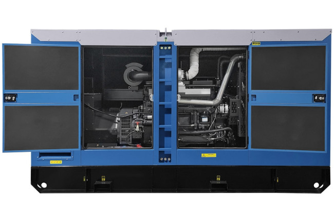 Дизельный генератор ТСС ЭД-200-Т400 с АВР в шумозащитном кожухе на прицепе в Новосибирске