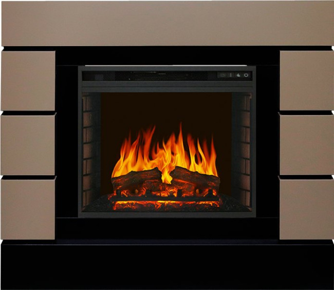 Каминокомплект Lindos - Beige Grey с очагом Vision 23 EF LED FX в Новосибирске