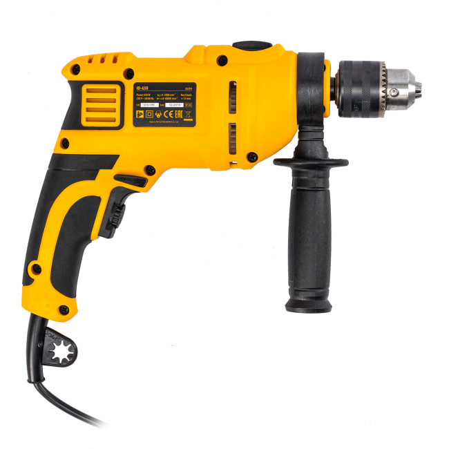 Дрель ударная ID-650, 650 Вт, 0-3000 об/мин, 48000 уд/мин Denzel в Новосибирске