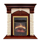 Каминокомплект Dublin (Разборный) - Орех каньон / Сланец с очагом Majestic FX M Brass Каминокомплект Dublin (Разборный) - Орех каньон / Сланец с очагом Majestic FX M Brass