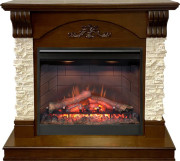 Каминокомплект Prague - Темный дуб/Сланец бежевый с очагом Symphony 26'' DF2608-INT Каминокомплект Prague - Темный дуб/Сланец бежевый с очагом Symphony 26'' DF2608-INT