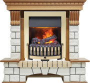 Каминокомплект Pierre Luxe - Дуб / Белый (Высота 1020мм) с очагом Danville Brass FB2 Каминокомплект Pierre Luxe - Дуб / Белый (Высота 1020мм) с очагом Danville Brass FB2