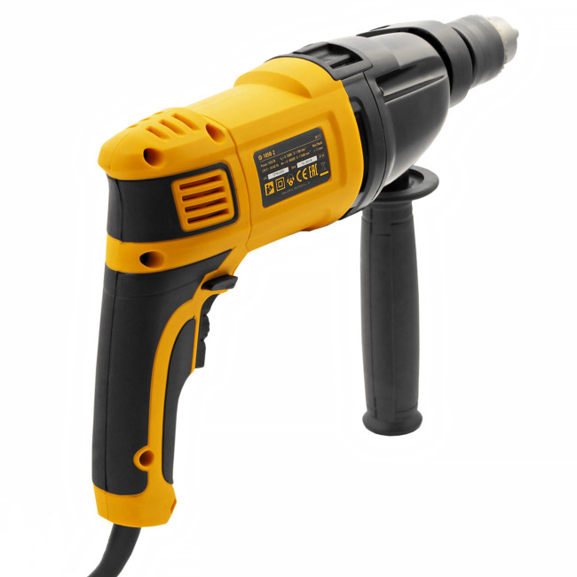 Дрель ударная ID-1050-2, 1050 Вт, 0-3000/0-1100 об/мин, 0-48000/0-17600 уд/мин, 2 скорости Denzel в Новосибирске