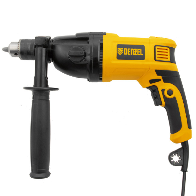 Дрель ударная ID-1050-2, 1050 Вт, 0-3000/0-1100 об/мин, 0-48000/0-17600 уд/мин, 2 скорости Denzel в Новосибирске