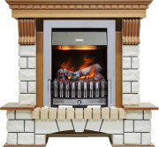 Каминокомплект Pierre Luxe - Дуб / Белый (Высота 1020мм) с очагом Danville Chrome FB2 Каминокомплект Pierre Luxe - Дуб / Белый (Высота 1020мм) с очагом Danville Chrome FB2