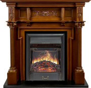 Каминокомплект Oxford - Орех с очагом Majestic FX Black Каминокомплект Oxford - Орех с очагом Majestic FX Black