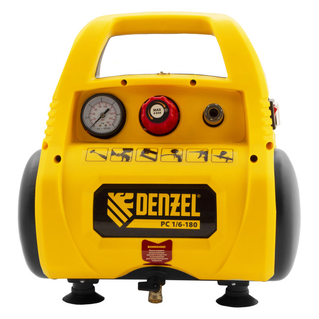 Компрессор воздушный безмасляный РС 1/6-180,1, 1 кВт, 180 л/мин, 6 л Denzel в Новосибирске