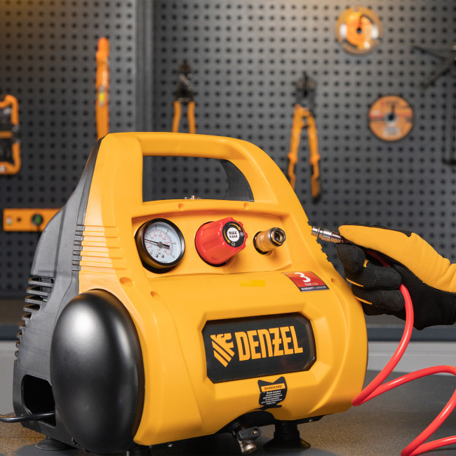 Компрессор воздушный безмасляный РС 1/6-180,1, 1 кВт, 180 л/мин, 6 л Denzel в Новосибирске