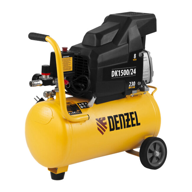 Компрессор воздушный DK1500/24, Х-PRO 1.5 кВт, 230 л/мин, 24 л Denzel в Новосибирске