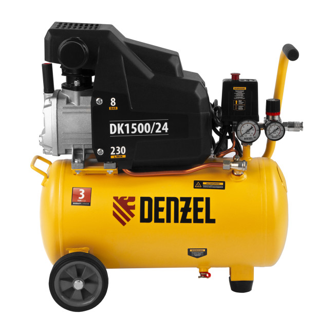 Компрессор воздушный DK1500/24, Х-PRO 1.5 кВт, 230 л/мин, 24 л Denzel в Новосибирске