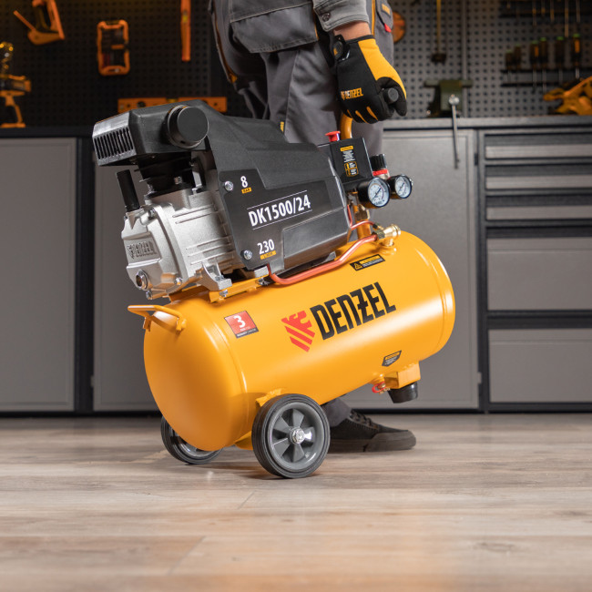 Компрессор воздушный DK1500/24, Х-PRO 1.5 кВт, 230 л/мин, 24 л Denzel в Новосибирске