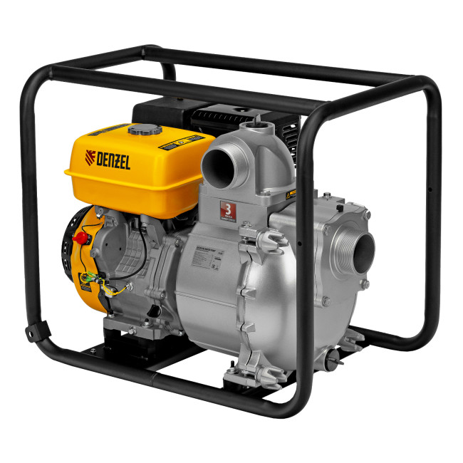 Мотопомпа бензиновая для грязной воды PX-80D, 15 л.с, 3", 1500 л/мин, глубина 8 м , напор 30 м Denzel в Новосибирске