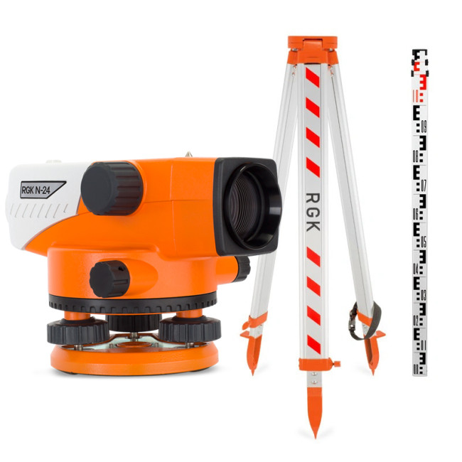 Комплект оптический нивелир RGK N-24 с поверкой + штатив S6-N + рейка RGK TS-7 в Новосибирске