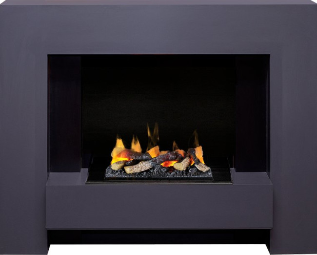 Каминокомплект Tokyo - Graphite Grey с очагом Cassette 400 LNH-INT (с дровами) в Новосибирске