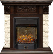 Каминокомплект Luxemburg (каменный) - Сланец/Темный дуб с очагом Majestic FX M Black RC Каминокомплект Luxemburg (каменный) - Сланец/Темный дуб с очагом Majestic FX M Black RC