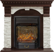 Каминокомплект Dublin - Темный дуб / Сланец белый с очагом Majestic FX M Black RC Каминокомплект Dublin - Темный дуб / Сланец белый с очагом Majestic FX M Black RC