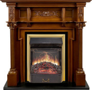 Каминокомплект Oxford - Орех с очагом Majestic FX M Brass
