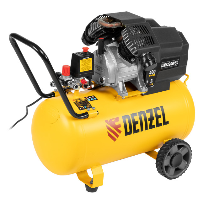 Компрессор воздушный DKV2200/50, Х-PRO 2.2 кВт, 400 л/мин, 50 л Denzel в Новосибирске