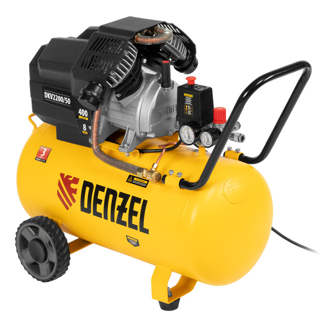 Компрессор воздушный DKV2200/50, Х-PRO 2.2 кВт, 400 л/мин, 50 л Denzel в Новосибирске