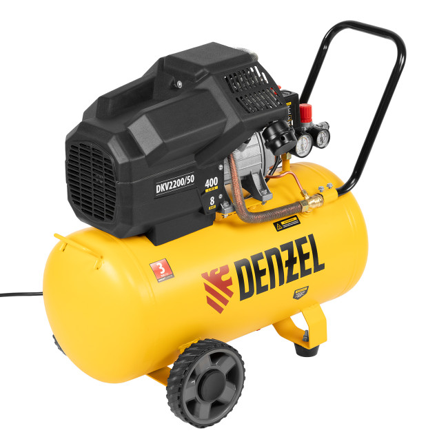 Компрессор воздушный DKV2200/50, Х-PRO 2.2 кВт, 400 л/мин, 50 л Denzel в Новосибирске