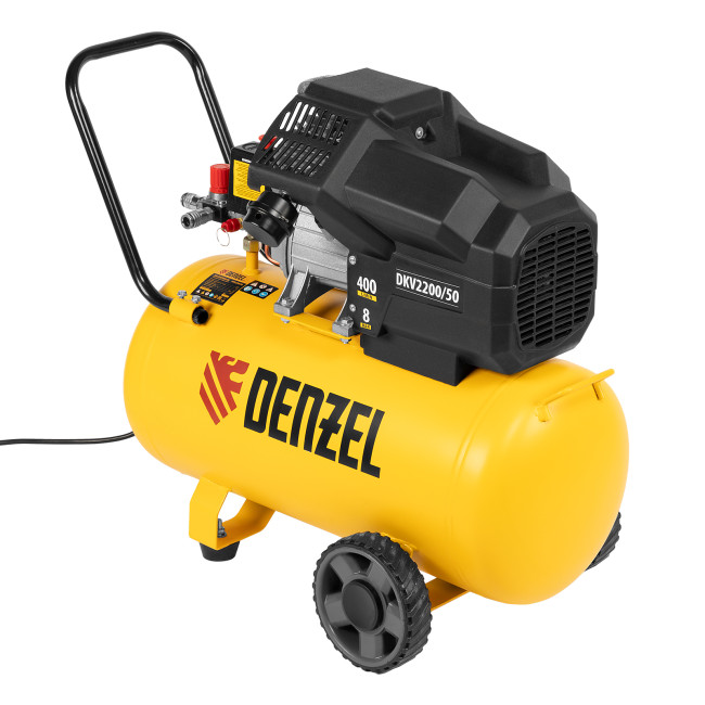 Компрессор воздушный DKV2200/50, Х-PRO 2.2 кВт, 400 л/мин, 50 л Denzel в Новосибирске