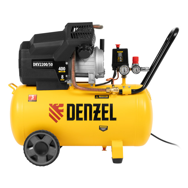 Компрессор воздушный DKV2200/50, Х-PRO 2.2 кВт, 400 л/мин, 50 л Denzel в Новосибирске