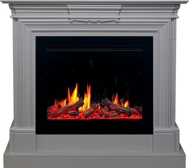 Каминокомплект Chelsea - Grey с очагом 5D V-ART 25 в Новосибирске