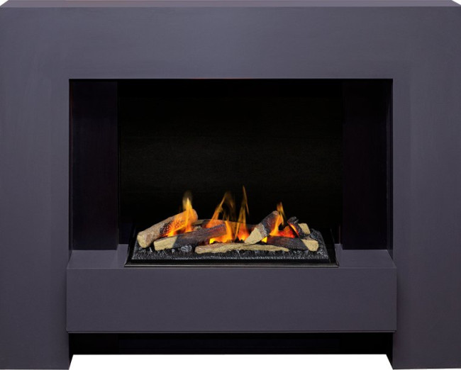 Каминокомплект Tokyo - Graphite Grey с очагом Cassette 600 LNH-INT (с дровами) в Новосибирске
