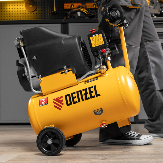 Компрессор воздушный DLC1300/24 безмасляный 1.3 кВт, 24 литра, 206 л/мин Denzel в Новосибирске