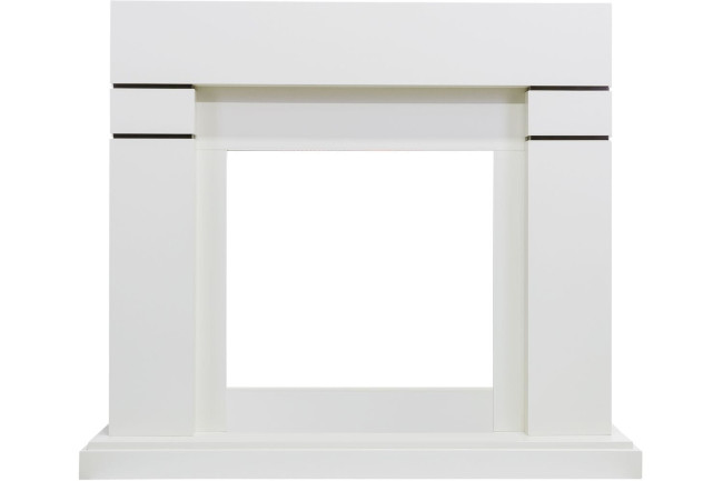 Каминокомплект Lindos - Белый с очагом Emerald 28 в Новосибирске