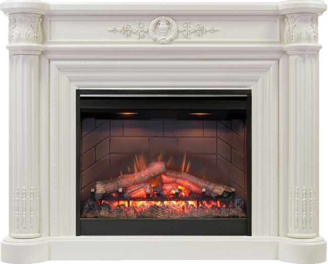 Каминокомплект Manor - Белый дуб с очагом Symphony 26'' DF2608-INT в Новосибирске