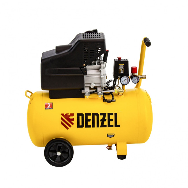 Компрессор воздушный прямой привод DC1700/50, 1.7 кВт, 50 литров, 260 л/мин Denzel в Новосибирске
