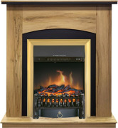 Каминокомплект Barcelona (Разборный) - Дуб галифакс с очагом Fobos FX Brass Каминокомплект Barcelona (Разборный) - Дуб галифакс с очагом Fobos FX Brass