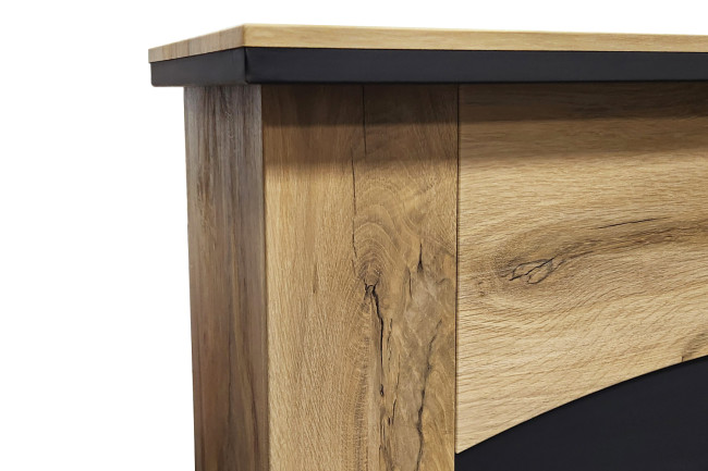 Каминокомплект Barcelona (Разборный) - Дуб галифакс с очагом Fobos FX Brass в Новосибирске