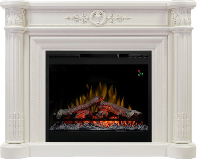 Каминокомплект Manor - Белый дуб с очагом Symphony 26'' DF2624L-INT в Новосибирске