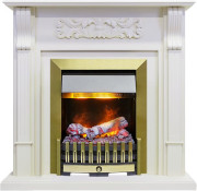 Каминокомплект Venice - Фактурный белый с очагом Danville Antique Brass FB2