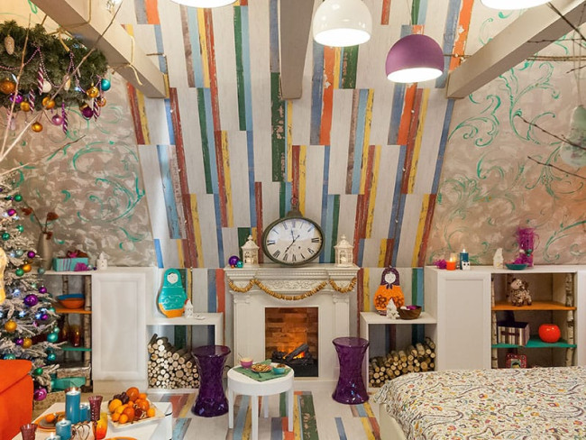 Каминокомплект Amalfi - Белый дуб с очагом Cassette 400 NH в Новосибирске