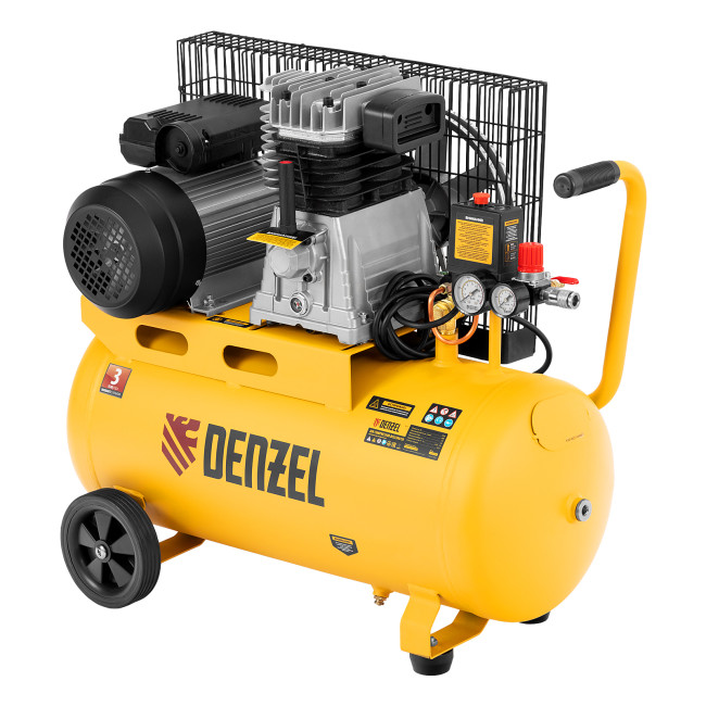 Компрессор воздушный BCI2300/50, ременный привод, 2.3 кВт, 50 литров, 400 л/мин Denzel в Новосибирске